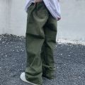 HOUZHOU Green Jeans Baggy Distressed Vintage Denim Trousers Male Wide Leg Pants Men Streetwear Retro Oversize Casual Hip Hop. 