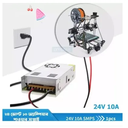 SMPS Power Supply 24Volt 10Amp 240Watt-(Quality Product)