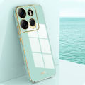 For Tecno Spark Go 2023 Soft Case Lens Protector Square Frame Shiny Bling Back Cover.