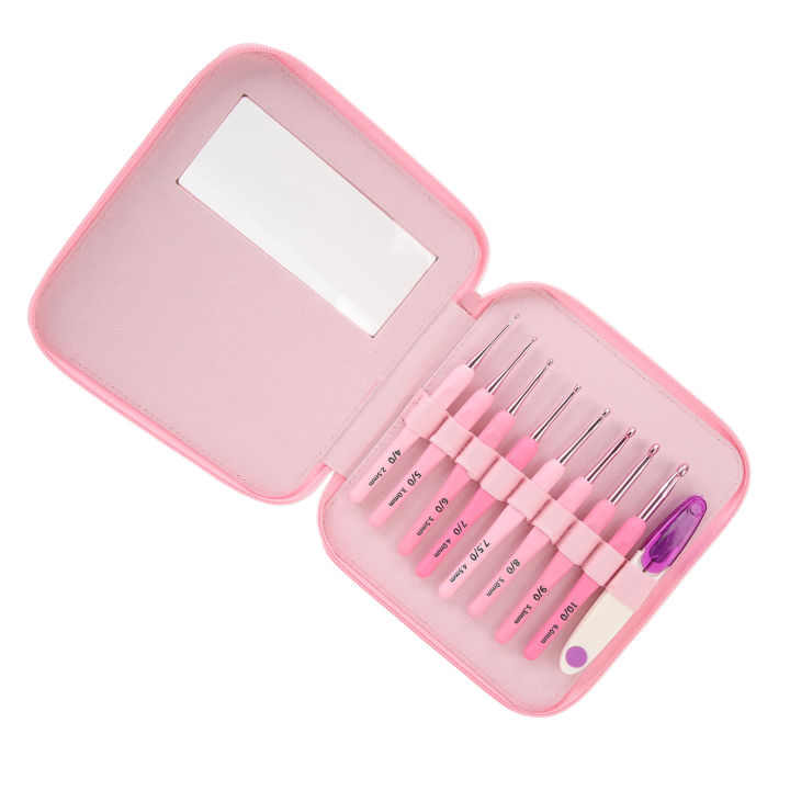 8Pcs%20Crochet%20Hook%20Set%202.5%20to%206mm%20Ergonomic%20Handle%20Smoothing%20Strong%20Steel%20Plastic%20Crochet%20Needle%20Set%20for%20Knitting%20Sewing%20-%20Image%205