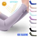 1 Pair Sports Arm Sleeves Sun UV Protection Long Gloves Ice Silk Sunscreen Sleeves Hand Protector Half Finger Sleeves Arm band. 