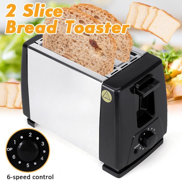 【750W】(6-Timing Control) 2 Slice Bread Toaster Kitchen Automatic P0p-up ...