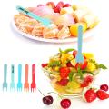 5Pcs Colorful Plastic Fruit Fork Mini Cartoon Snack Cake Dessert Food Pick. 