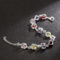 AliExpress 12 Pieces Rubik's Cube Bracelet Silver-Plated Checkered White Diamond Colored Diamond Bracelet Foreign Trade Wholesale. 