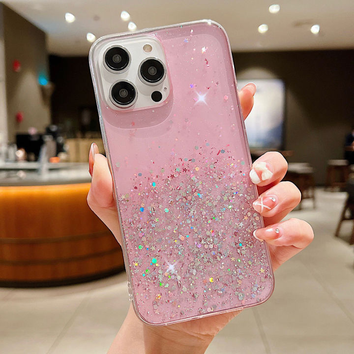 Crystal Clear Bling Glitter Case For OPPO Realme C2 C11 C12 C15