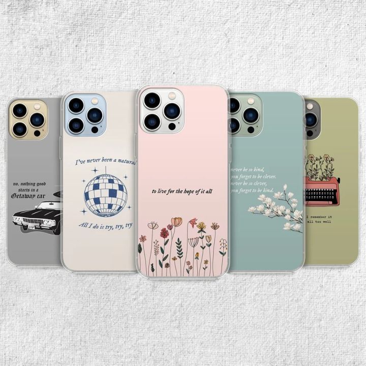 Aesthetic Taylor Song Lyrics Phone Case for iPhone 11 12 13 Mini 15 14 Pro Xs Max 8 7 Plus X XR Soft Silicone Case Back Cover