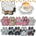10 Pcs Dog Paw Shaped Painting Coasters Kits DIY Pet Paw Painting Coasters With Holder. 