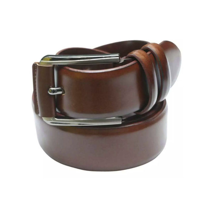 Artificial Leather Formal Belt for Men - Brown.