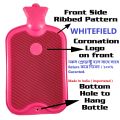 CORONATION Leakproof Rubber Hot Water Bottle One Side Ribbed for Pain Relief Non-Electrical Hot Water Bag INDIA - Hot Water Bag - Hot Water Bag.