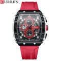 CURREN 8442 Men's Business Watch Waterproof Calendar Tape Six Pin Timing Quartz Watch Men's Watch. 
