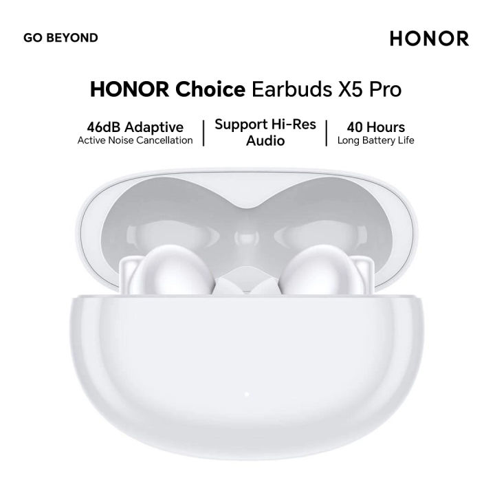 HONOR Choice Earbuds X5 Pro LDAC HI-Res Audio 46dB Adaptive Active Noise Cancellation 40 hours Long Battery Life -6 months Warranty