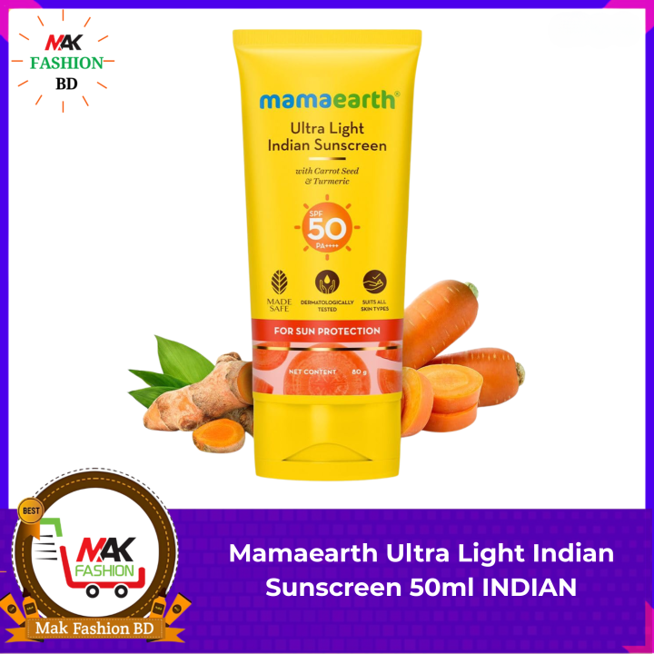 Mamaearth%20Ultra%20Light%20Sunscreen%20%20with%20Carrot%20Seed%20&%20Turmeric%20%7C%20SPF%2050%20PA%20++++%20%7C%20UVA%20&%20UVB%20Protection%20-%2080g%20-%20Image%207