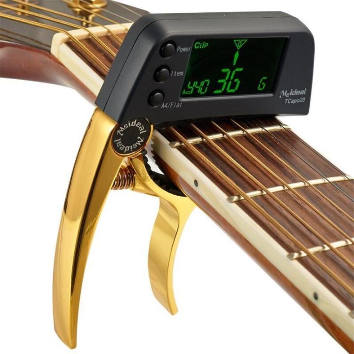 TCapo20 Guitar Capo Tuner with LCD for Acoustic Folk Electric Guitar Bass Musical Instruments Accessories