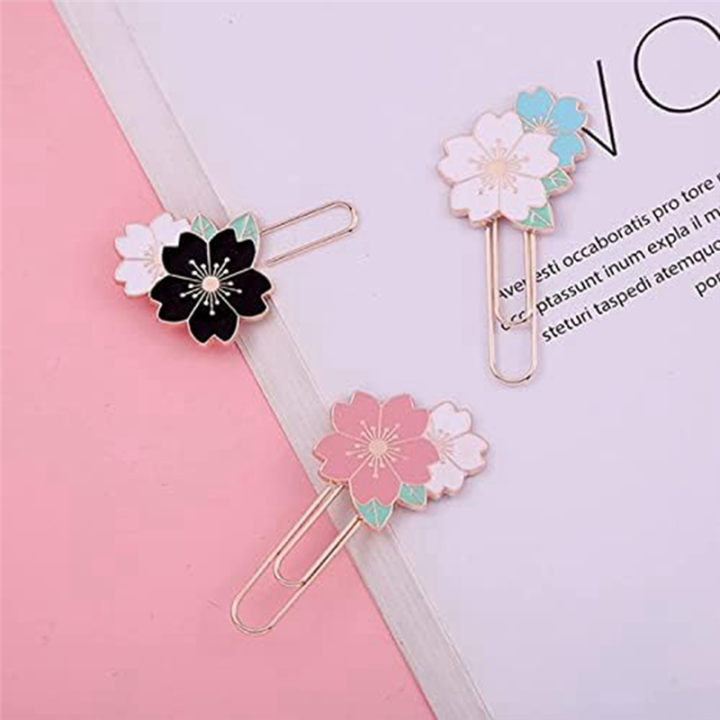7Pcs%20Cherry%20Blossom%20Paper%20Clips,%20Cute%20Colorful%20Sakura%20Paperclip%20Planner%20Accessories%20for%20Office%20Supplies%20Students%20Marking%20-%20Image%203