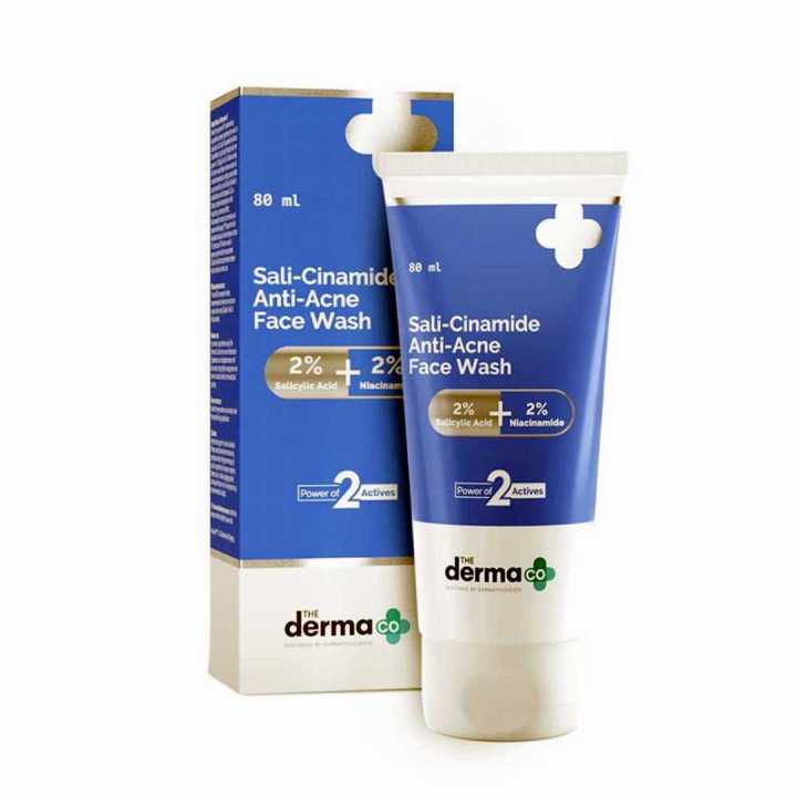 The Derma Co Sali-Cinamide Anti-Acne Face Wash with 2% Salicylic Acid & 2% Niacinamide 80ml