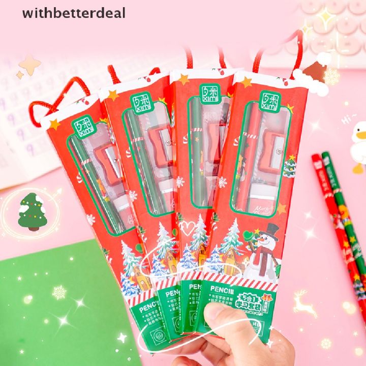 Withbetter%205Pcs/Set%20Christmas%20Stationery%20Set%20Pencil%20Ruler%20Eraser%20Sharpener%20Cute%20Pencil%20Set%20Portable%20Stationery%20Gift%20Box%20For%20School%20Gir%20Boy%20Gift%20HG%20-%20Image%205