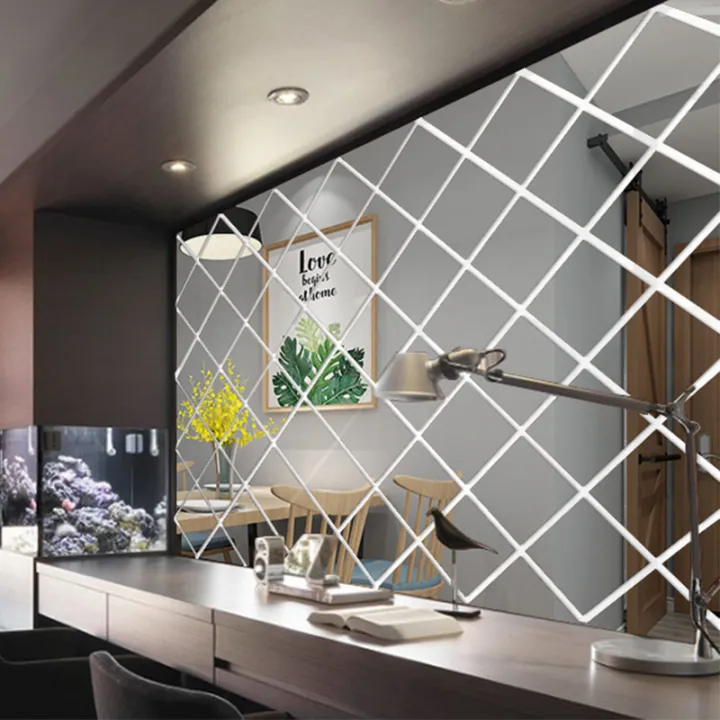 3D%20Mirror%20Stickers%20Acrylic%20Triangles%20Self-adhesive%20Diamonds%20DIY%20Wall%20Mirror%20Stickers%20for%20Living%20Room%20Home%20Decor%2010/17/32/58Pcs%20-%20Image%202