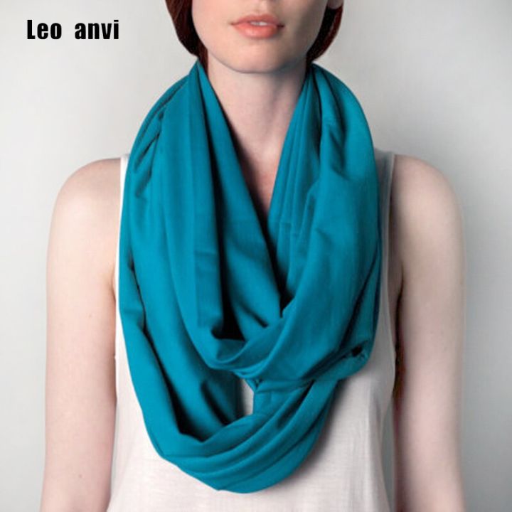 Leo anvi new men and women winter infinity scarf Fluorescent color cotton knitted fabric lady hijab shawls and wraps