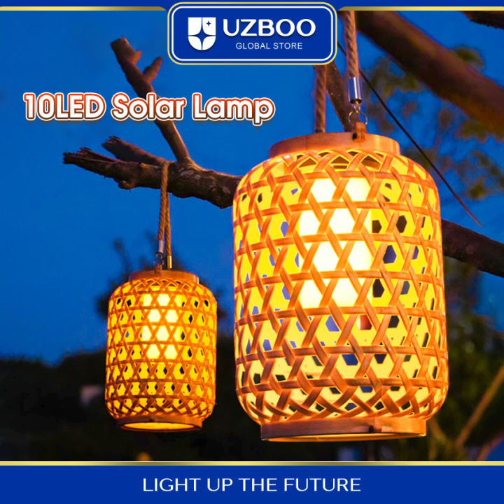 UZBOO%20Hang%20Lamp%20Warm%20Light%20Outdoor%20Solar%20Garden%20Lights%20Solar%20Charging%20Portable%20Lights%20IP55%20Waterproof%20Light%20Bamboo%20Weaving%20Rattan%20Lanterns%20Vintage%20Lamp%20for%20Courtyard%20Decoration%20-%20Image%202