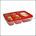 Plastic Jaime Lunch Box 4 Compartment - Food Grade Plastic Safe and Durable Heat Resistan Lunch Storage Container Box, BPA Free. 