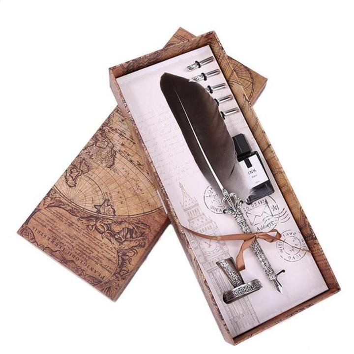 Retro%20Calligraphy%20Feather%20Dip%20Pen%20with%205%20Nib%20Set%20Quill%20Fountain%20Writing%20Creative%20Vintage%20Stationery%20Classic%20Gift%20Box%20without%20Ink%20-%20Image%202