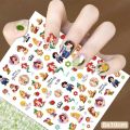Black Mickey Mouse Tigger Stitch Cartoon Nail Stickers Nail Art Decals Disney Princess Donald Duck 3D Stickers Press on Nails. 