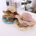 FEEDDI New infant girl cap beach cap cap beach straw hat cap baby baby shading summer fisherman cap. 