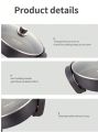 1pc Sokany Electric Skillet/boiling Pan Sk-2004, 1500w High Power, Quick Boiling, Strong Firepower, Easy Operations, Easy To Clean, Multifunctional, Transparent Cover, Non-stick Pan Design, Heat-resistant Handle.