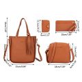 4pcs Women Lady Fashion Handbag Shoulder Bags Tote Purse Messenger Satchel Set Bag Crossbody Card Case Holder Wallet for Girls.