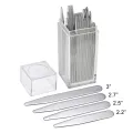 Goglor 40PCS Premium Stainless Steel Metal Collar Stays for Men,4 Size in Clear Plastic Box(Without Magnet). 