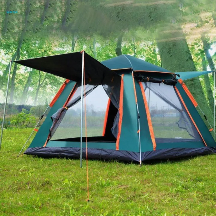 Camping%20Tent%20Portable%20Quick%20Assemble%20up%20for%20Climbing%20Trekking%20Green%20240x240x155cm%20-%20Image%203