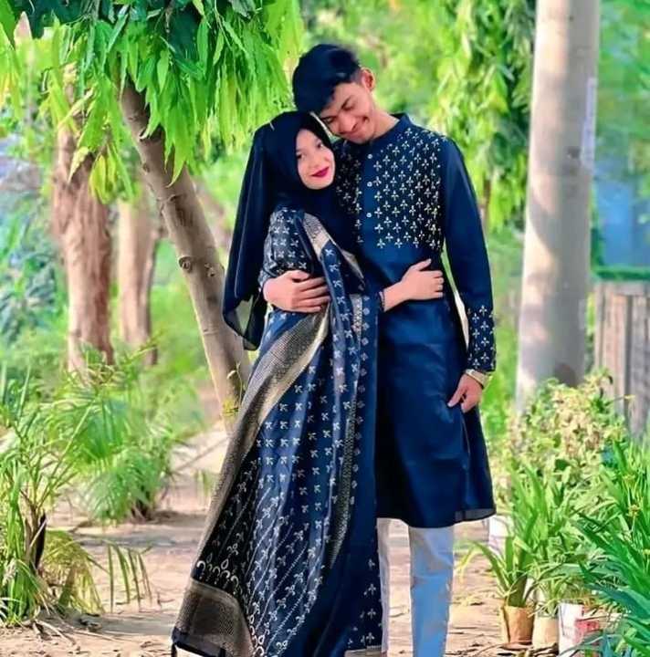 Stylish & fashionable New Matching best JAPANI SILK /Coupple Dress/For Men & Women / Saree +Panjabi+Blawse pc/ (Combo Set))