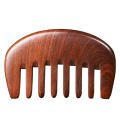 Gold wire natural green sandalwood comb head five teeth round ball meridian comb scalp neck sandalwood massage comb.