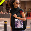 Cotton Hand and Shoulder Tote Bag For Women's With Zipper. 