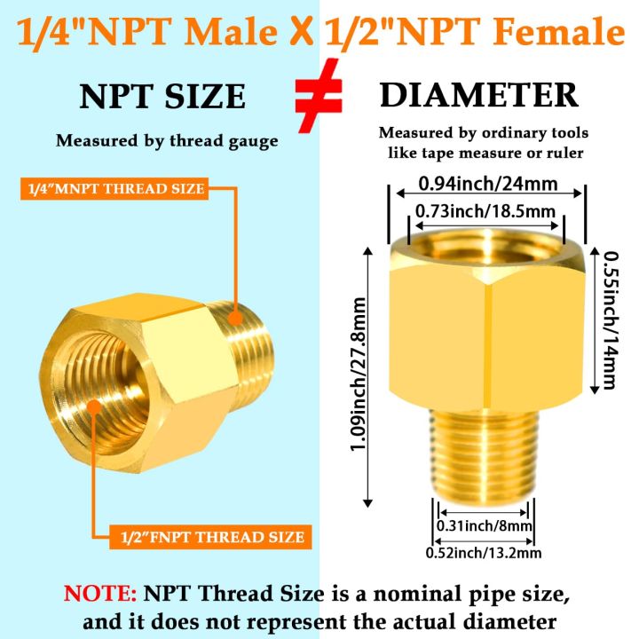 Brass%20Pipe%20Fitting%20Adapter%201/4"%20NPT%20Male%20to%201/2"%20NPT%20Female%20Reducer%20Connector%20-%20Image%204