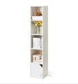 5 Tier Tall Narrow Bookcase, 60x12 inch Modern Bookcase with Doors Storage, Cube Media Tower Rack, Cabinet, Floor Standing Display Storage Shelves for Small Spaces, for Home Office by Nahid Furniture. 