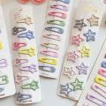 Pin child heart shape Bobby Bibel BB metal 10 pieces sweet clip with cream star hair clip cute hair clip children's accessories women. 