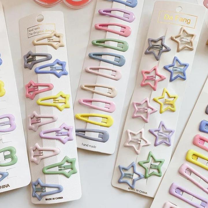 Pin%20child%20heart%20shape%20Bobby%20Bibel%20BB%20metal%2010%20pieces%20sweet%20clip%20with%20cream%20star%20hair%20clip%20cute%20hair%20clip%20children's%20accessories%20women%20-%20Image%206