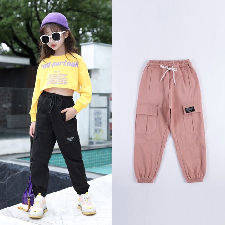 Pants%20For%20Girls%20Solid%20Pants%20Girls%20Fashion%20Drawstring%20Child%20Trouser%20Teenage%20Child%20Girl%20Cargo%20Pants%20For%20Kids%20Clothes%208%2010%2012%20-%20Image%206
