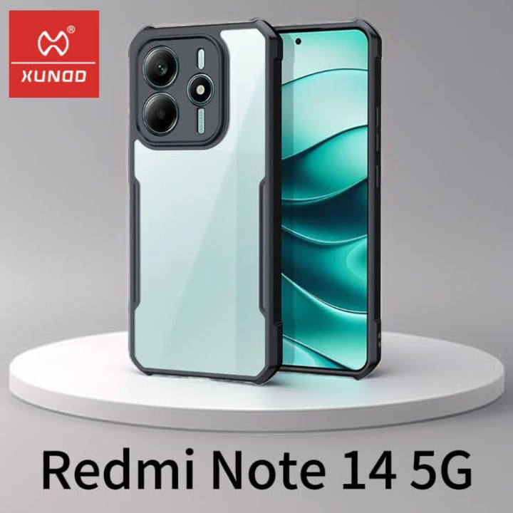 ( Redmi Note 14 5G ) Brand Cover " Xundd " Case For Xiaomi Redmi Note 14 5G Airbag Shockproof Shell Camera Protection Back Transparent Coverr  - Black