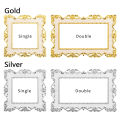 1Pc Elegant Rose Gold Silver Edge Light Switch Cover Resin Single Double Surround Socket Frame Wall Sticker Office Home Decor. 