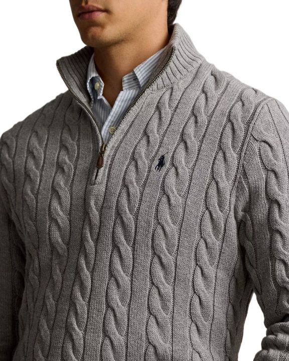 Ralph%20Lauren%20Cable-Knit%20Cotton%20Quarter-Zip%20Sweater%20%E2%80%93%20Grey%20-%20Image%202