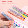 6 Colors Highlighter Pen Pastel Marker Fluorescent School Supplies Aesthetic Student.