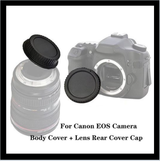 Canon Body Cap & Canon Lens Back Cap Kit, Canon EOS 60D 70D 77D 80D 7D 5D Mark II III IV 750D 760D Rebel T7 T6 T6i T7i T6S T4i T5i T5 Camera Body & EF Lens Replaces Design Camera Body Cap & Camera Rear Lens Cover compatible w/ Canon RF-3 cap for Canon EOS