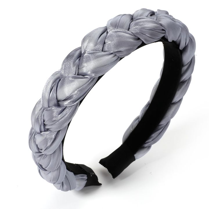 Trendy%20Solid%20Color%20Silk%20Width%20Cross%20Braid%20Hair%20Accessories%20Hair%20Hoop%20Temperament%20Adult%20Hair%20Bands%20for%20Women%20Hairband%20Headwear%20-%20Image%207
