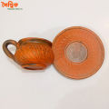 Clay Tea Cup With Pirich . Clay Tea Cup Set . Matir Cup Pirich set . Tea Cup-Saucer Set. 