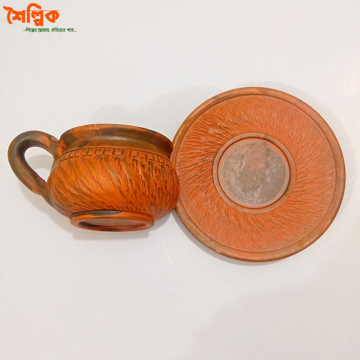 Clay%20Tea%20Cup%20With%20Pirich%20.%20Clay%20Tea%20Cup%20Set%20.%20Matir%20Cup%20Pirich%20set%20.%20Tea%20Cup-Saucer%20Set%20-%20Image%205