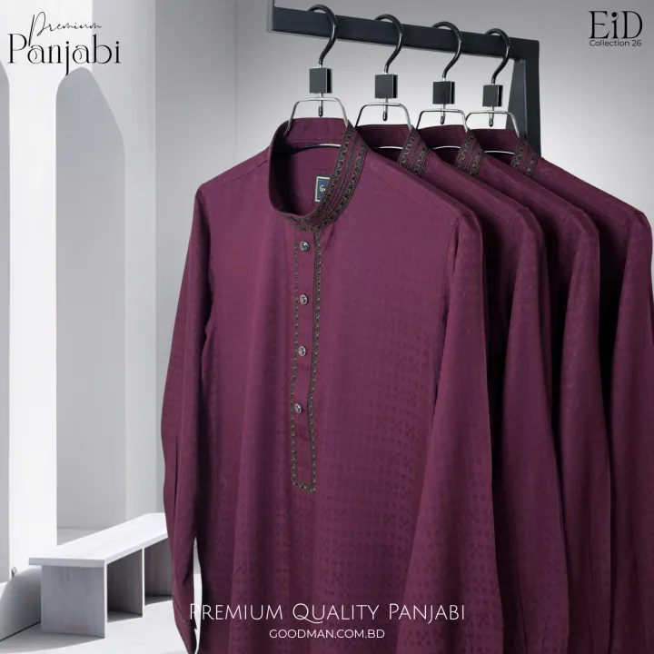 Long%20Panjabi%20Kurta%20for%20Men%20All%20Season%20Premium%20Jacquard%20Cotton%20Fabric%20Soft%20Hand%20Feel%20Semi%20Long%20Embroidery%20in%20Maroon%20Color%20-%20Image%206