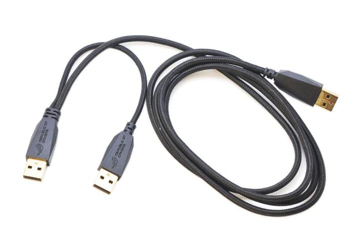ASUS ROG CENTURION 7.1 headset is originally equipped with a one-in-two enhanced power supply USB cable USB A TO USB A 14016-000