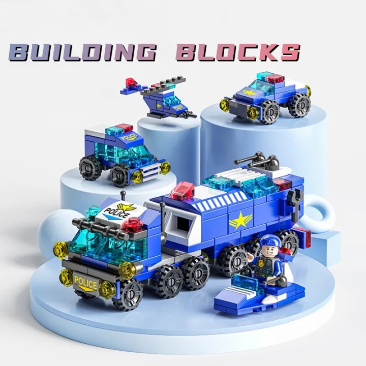 【100%-New】 6 In 1 Mini Building Block DIY Car Truck Catle Model ...
